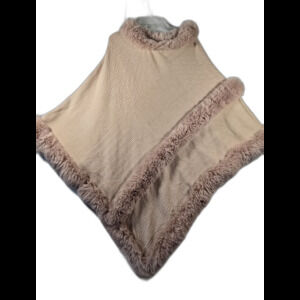 Le Moda One Size Pale Pink Faux Fur Cape Pancho New With Tag